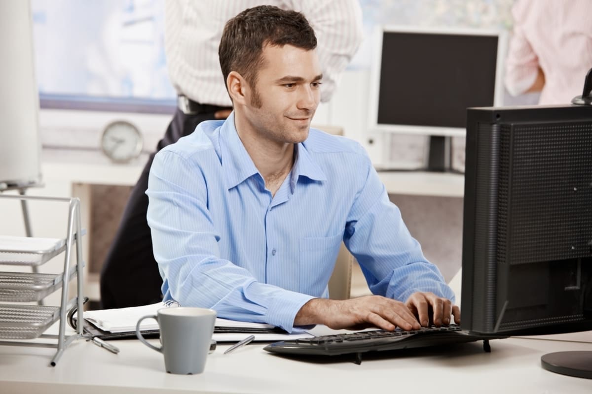 Businessman drafting a notice to vacate
