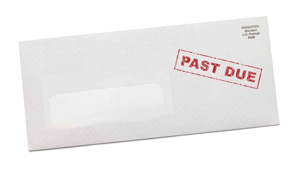 Past due bill with blank copy space