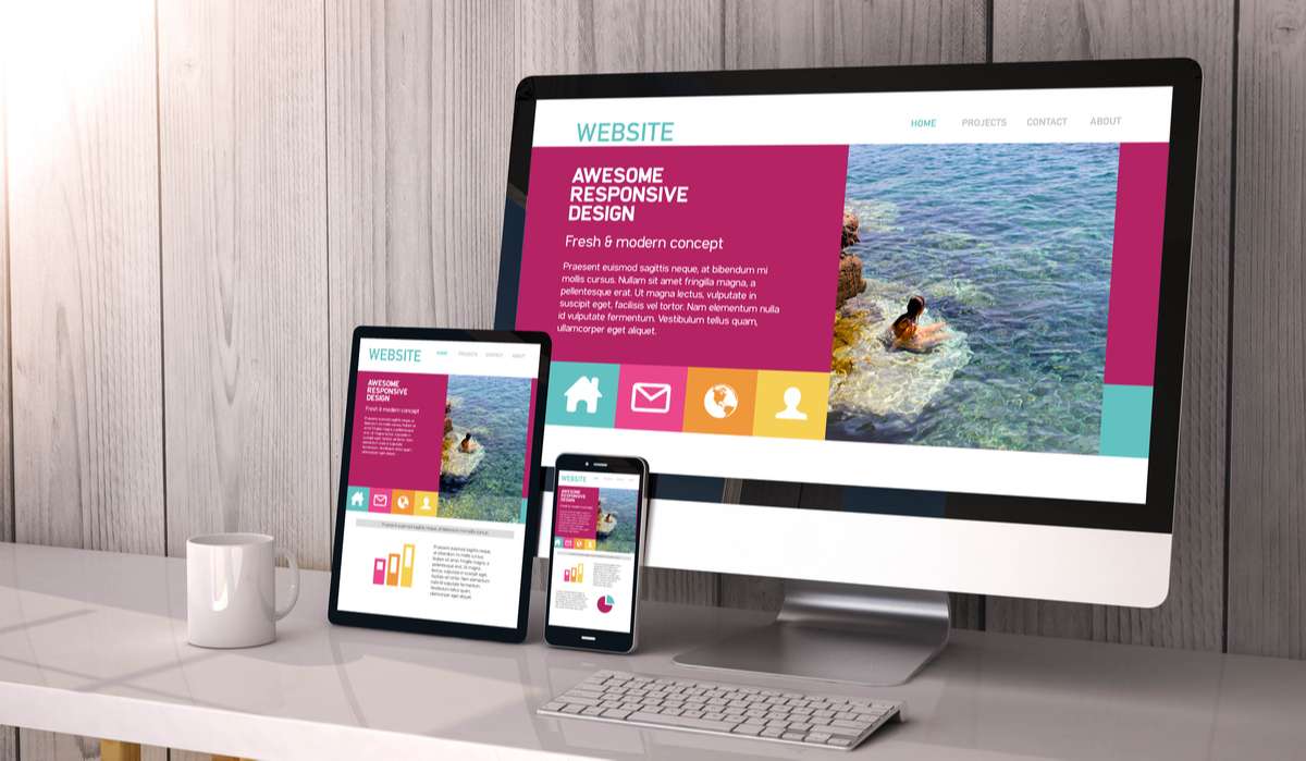 Responsive website design on screens