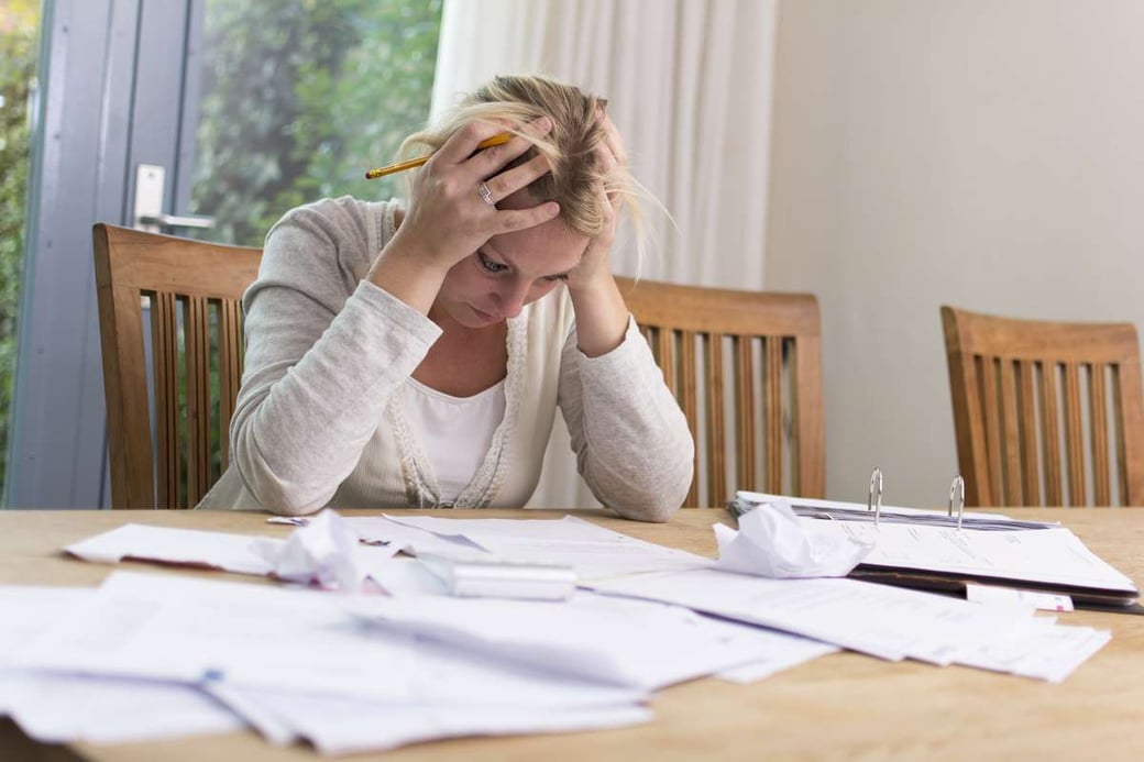 Woman with financial problems
