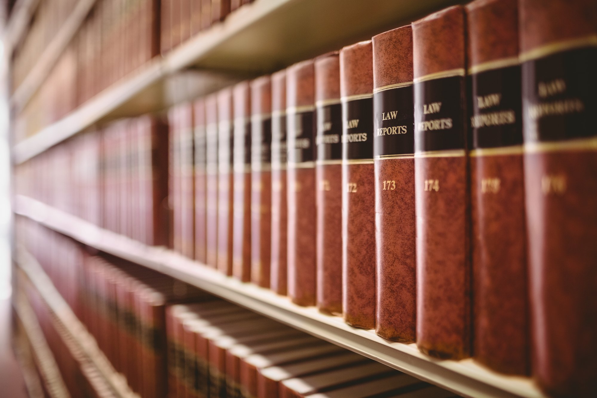 Close up of a lot of law reports