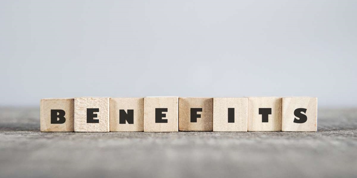 BENEFITS word made with building blocks